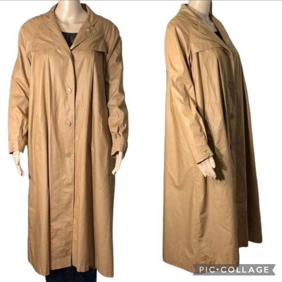 Tres Elle Jackets & Blazers - Vintage Tres Elle Womens Full Length Trench Coat Jacket Tan Brown Size 9 10